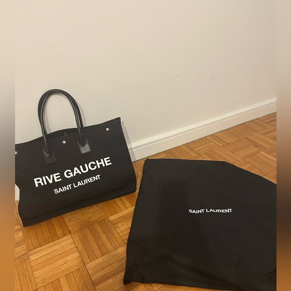 Saint Laurent Rive Gauche Canvas Tote with Dustbag - Picture 5 of 5